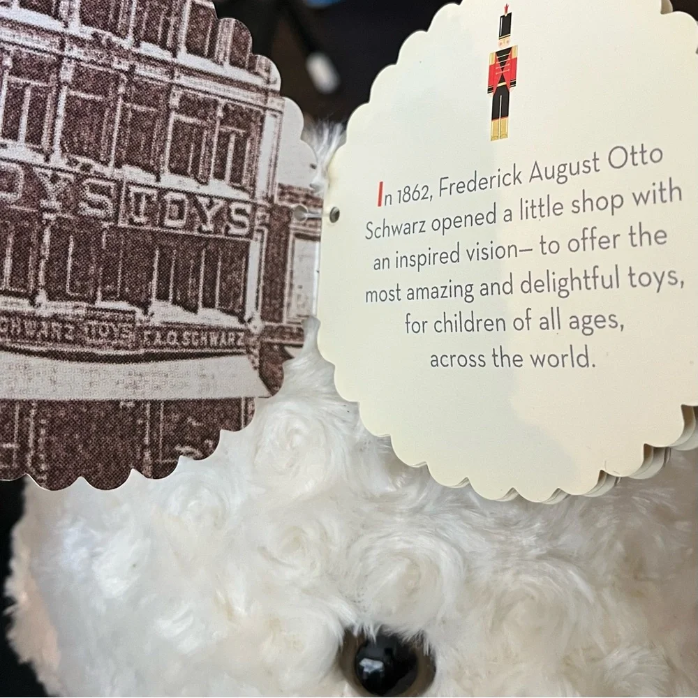 NEW FAO Schwarz Large Curly White Sitting Bear Plush - Return To Wonder - Picture 11 of 13